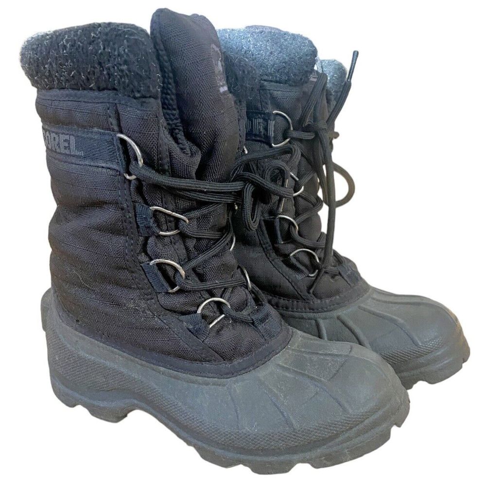 Sorel Snow Boots Size 5.5 US Cumberland Black Waterproof Rain Winter Unisex